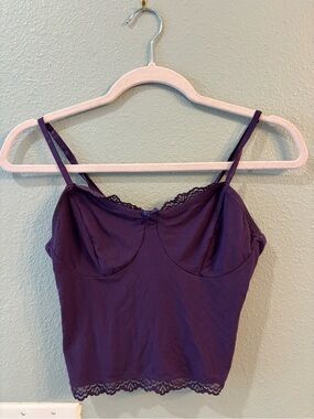Purple Lace Trim Camisole Tank Top